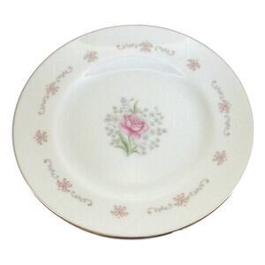 Crestwood China 1078 Pink Rose Flower Dinner Plates Japan Set Of 2